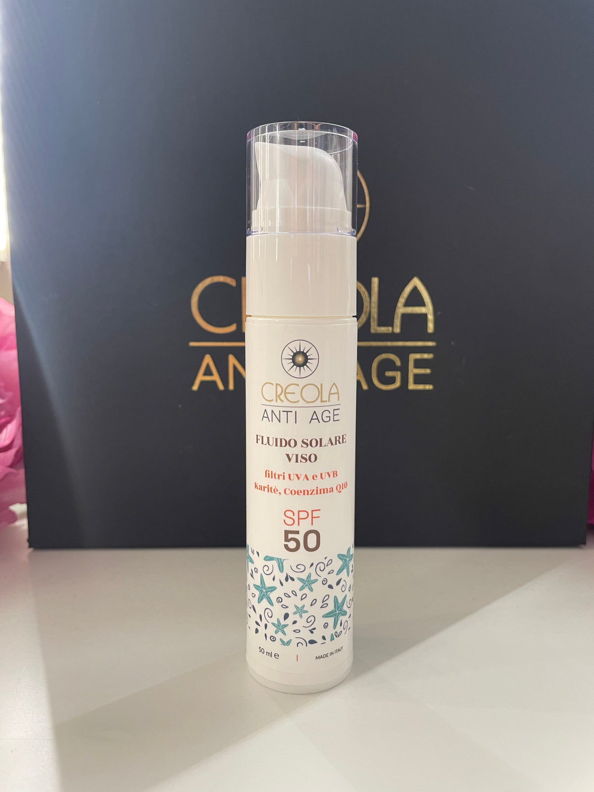 Fluido solare viso SPF 50 - karité e coenzima Q